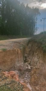 Musim Hujan Tiba, Jalan KM 64 Desa Talang Muandau Rawan Longsor dan Nyaris Terputus