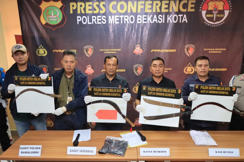 Sat Reskrim Polres Bekasi Kota Mengamankan 11 Remaja Yang Terlibat Tawuran